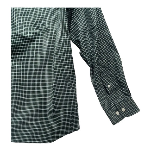 Duluth Trading Shirt Mens Large Wrinkle Fighter Slim Fit Long Sleeve Green Check - Picture 8 of 10